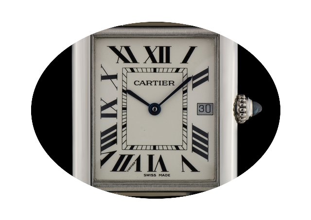Cartier 18k White Gold Silver Roman Dial...