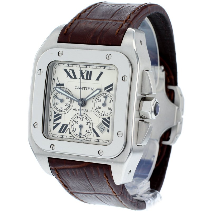 Cartier Santos 100 Chronograph Watch - W...