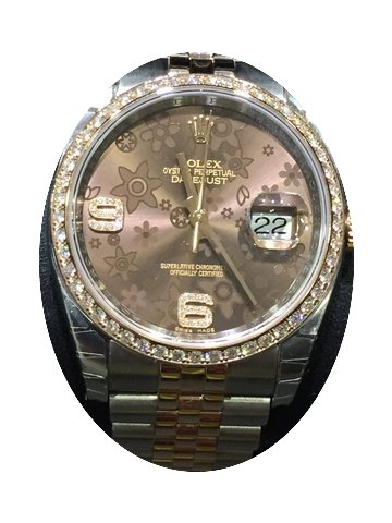 Rolex Datejust 36mm Steel Rose Chocolate...
