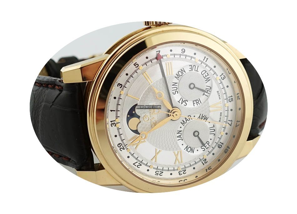 Gevril 18K Gold Triple Date Moonphase...