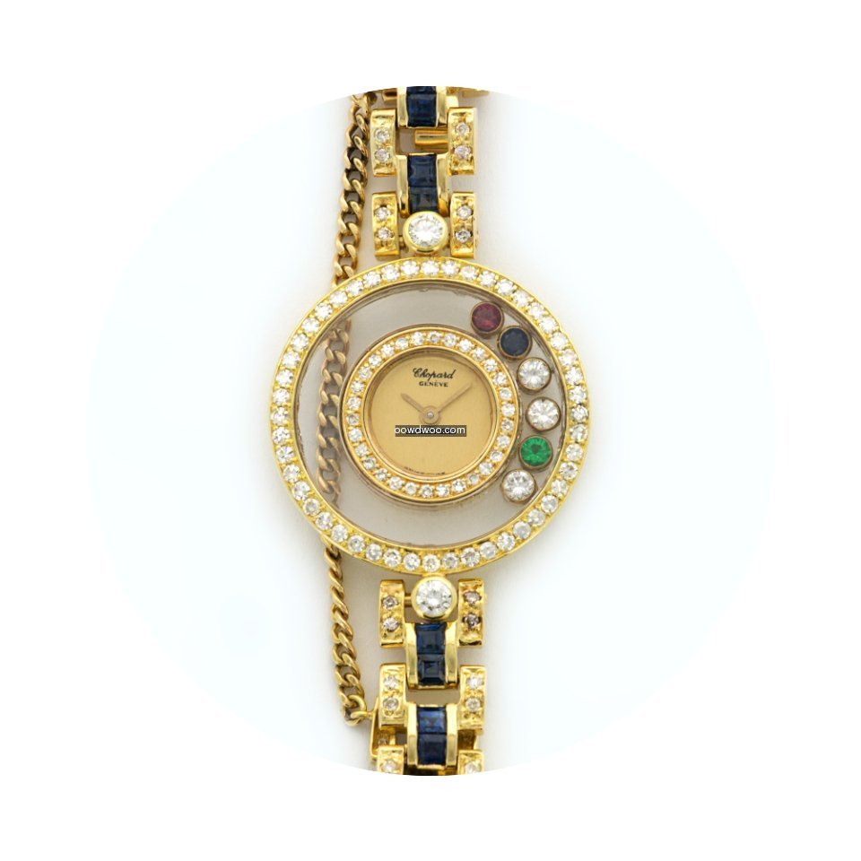 Chopard Yellow Gold Happy Diamonds Sapph...