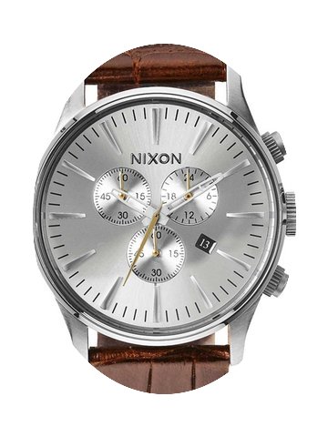 Nixon A405-1888 Sentry Chrono Leather Sa...