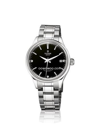 Tudor Style 34 Mm Steel Case Black Dial ...