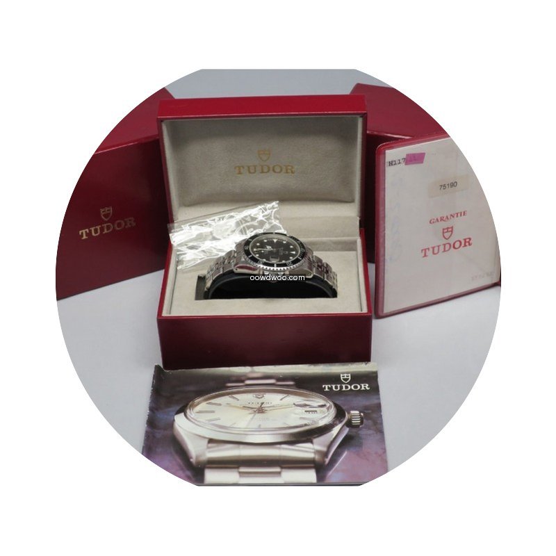 Tudor Submariner 75190 Black 36mm Box & ...