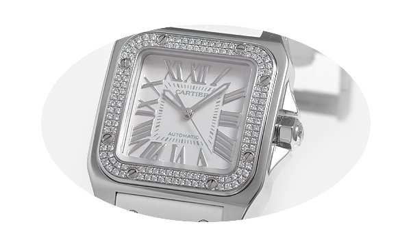 Cartier Santos 100 18K Solid White Gold ...