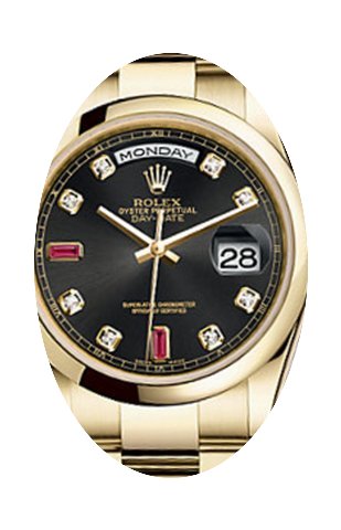 Rolex Day-Date 36 118208-BLKDO Black Dia...