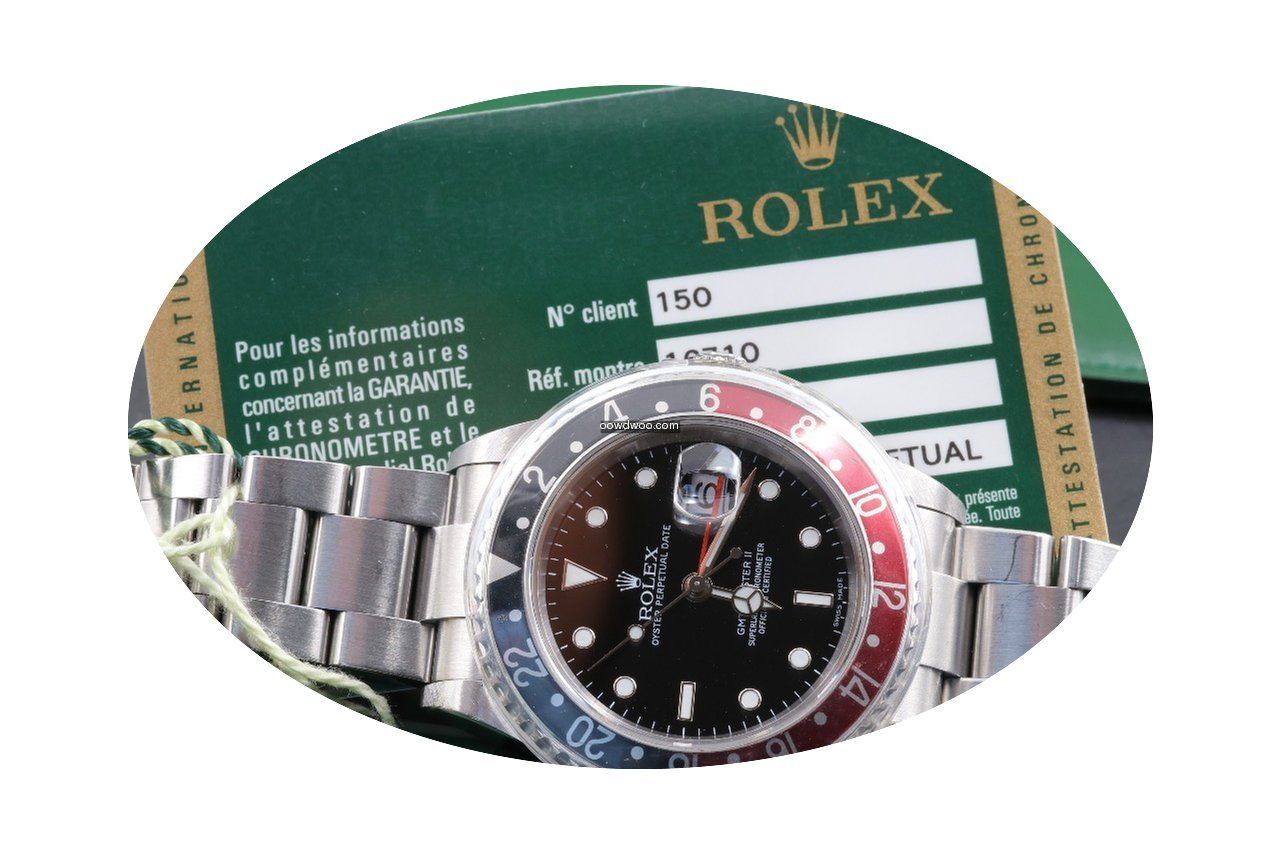 Rolex GMT-Master II 16710 Card Serial M ...
