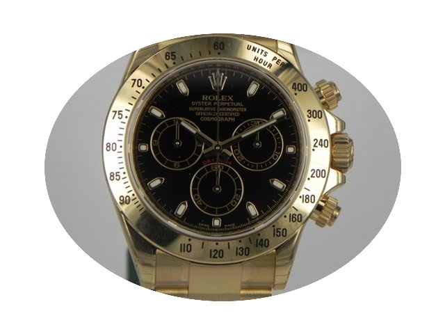 Rolex DAYTONA YELLOW GOLD BLACK DIAL 116...