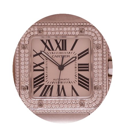 Cartier 2656 Santos 100 GM Diamonds...