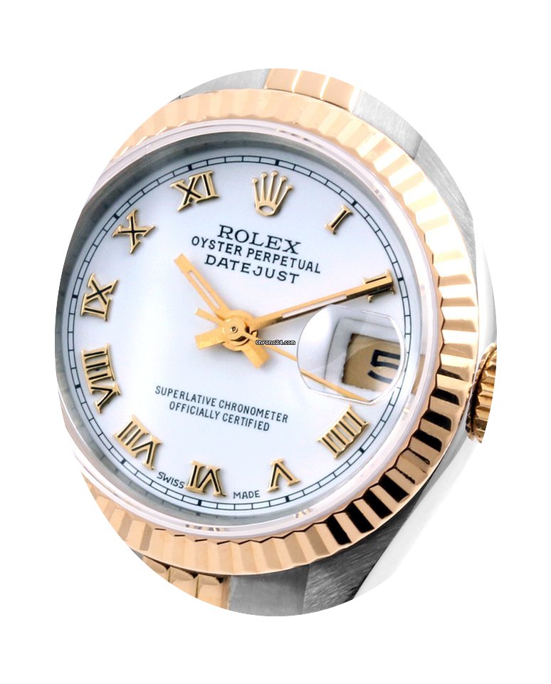 Rolex 18K/SS Ladies 26mm Datejust White ...