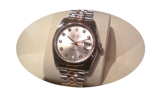 Rolex 116231 Pink Dial w/ Diamonds Oyste...