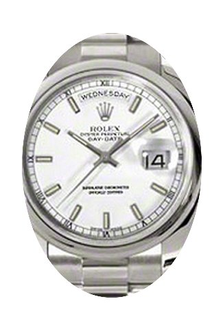 Rolex Day-Date 36 118209-WHTSDP White In...