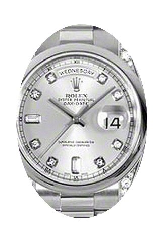 Rolex Day-Date 36 118296-SLVDDP Silver D...