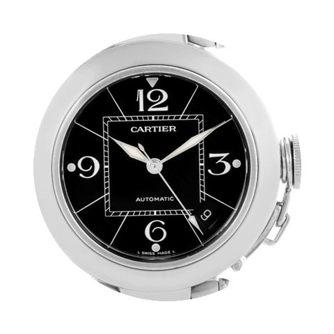 Cartier Pasha C Medium Black Dial Stainl...