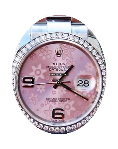Rolex Ladies 36mm Datejust Pink Floral F...