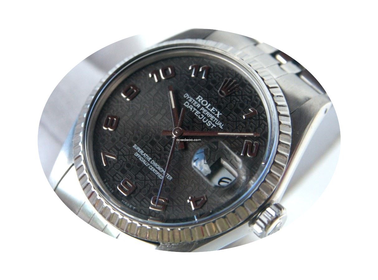 Rolex datejust 16030 acier cadran motif ...