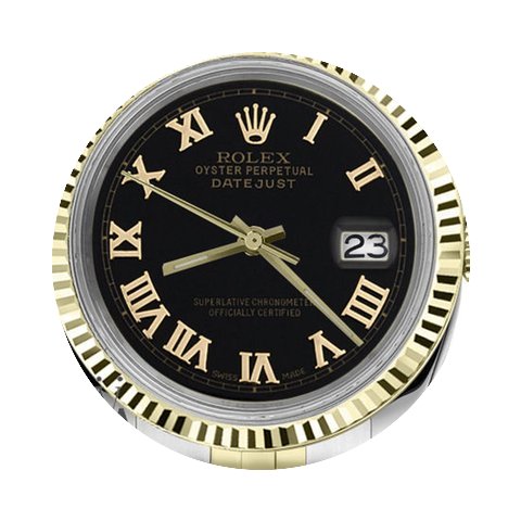 Rolex Men`s Rolex 36mm Datejust2tone Bla...