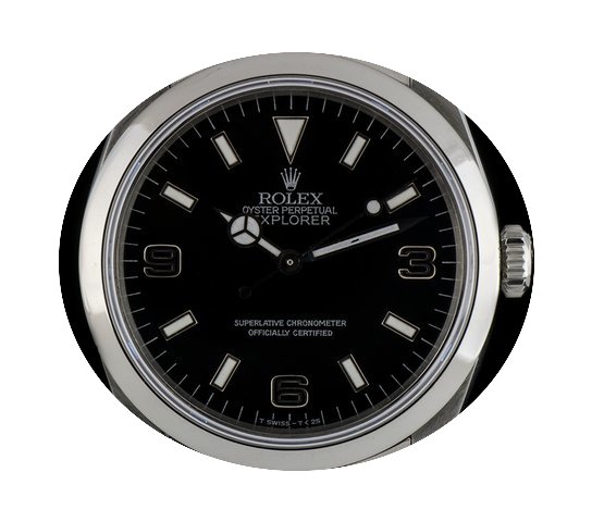 Rolex S/S O/P Rare Black Dial Blackout E...
