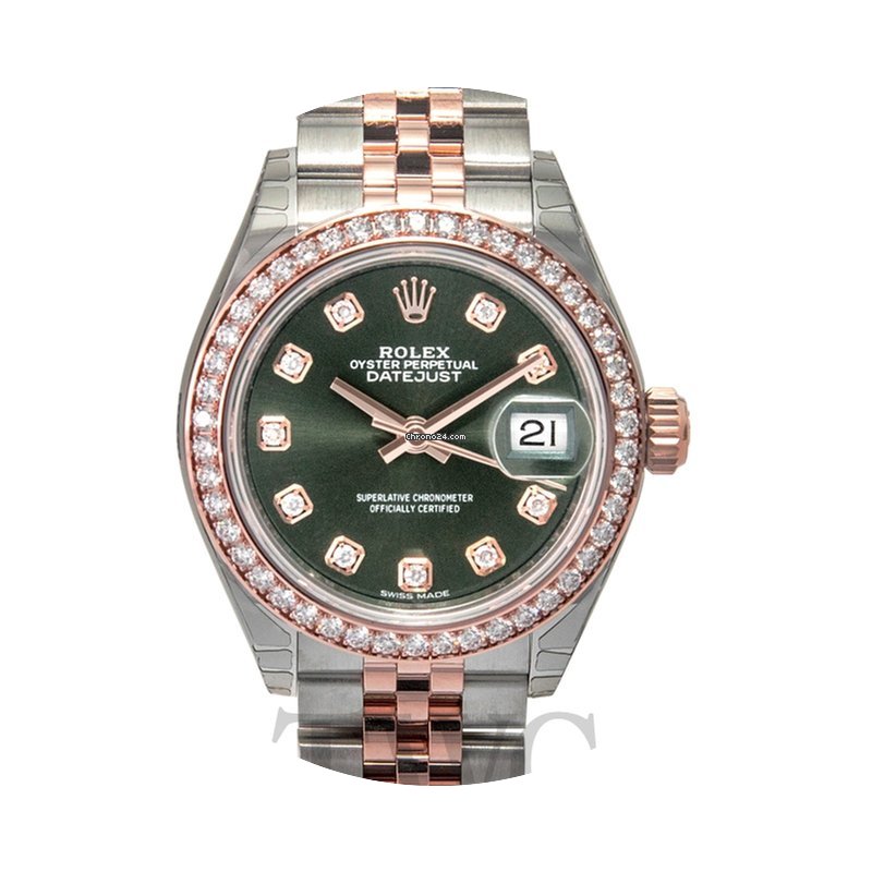 Rolex Lady-Datejust 28 Olive Green Steel...