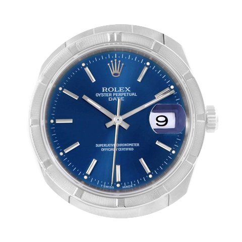 Rolex Date Stainless Steel Blue Dial Oys...