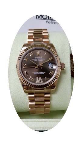 Rolex 18K Everose Pink Gold Datejust Lad...