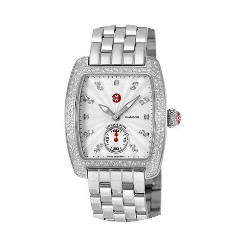 Michele Mini Urban Silver Diamond Dial L...