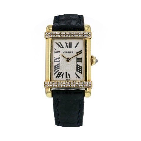 Cartier Tank Chinoise Gold Black Strap Q...