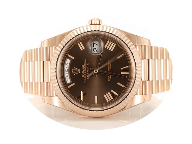 Rolex Day-Date 228235 Roségold 40 Choco...