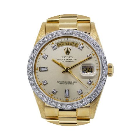 Rolex 18038 Day Date 18K Gold Diamond Be...