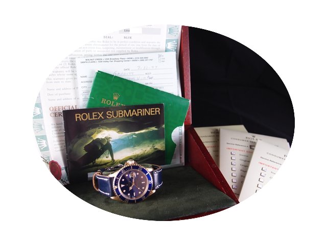 Rolex 18k Yellow Gold Submariner 16618 B...