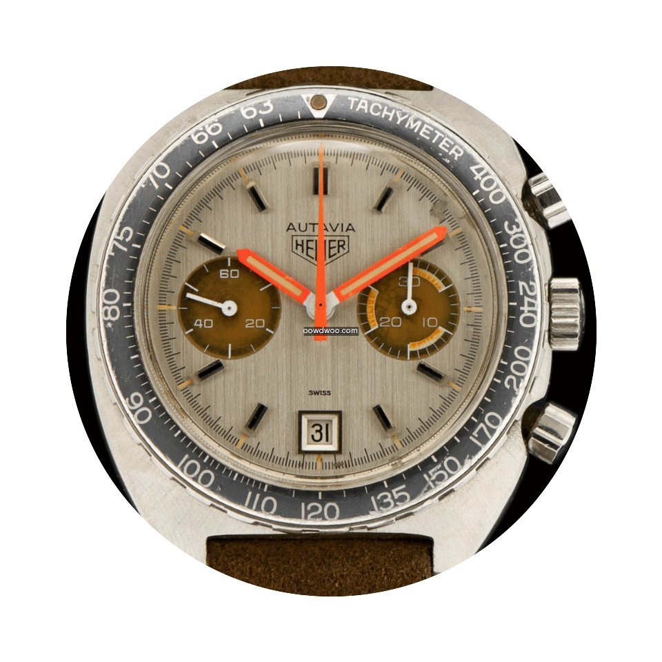Heuer Autavia 73463 Vintage Orange hands...