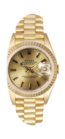 Rolex Women's President Yellow Gold Flut...