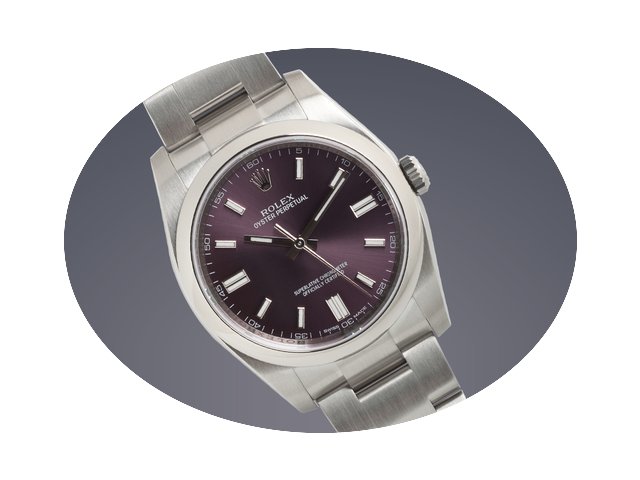 Rolex Oyster Perpetual 'Red Grape' stain...