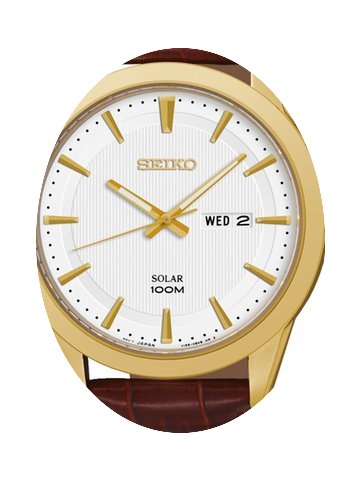 Seiko SNE366P2 Solar Herrenuhr 100M 43mm...