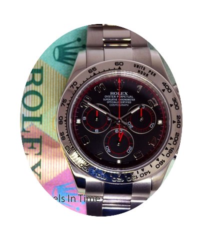 Rolex Mens Daytona 18k White Gold Black ...