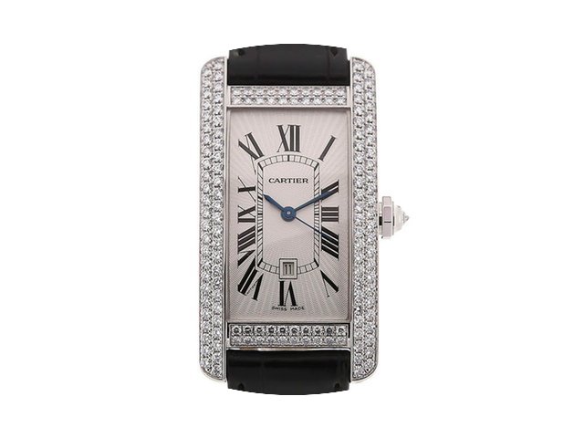 Cartier Tank Americaine 42 Leather Gemst...