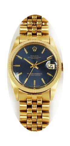 Rolex Datejust Midsize 18k Gold with Blu...
