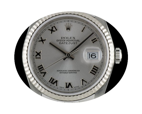 Rolex S/S Oyster Perpetual Silver Roman ...