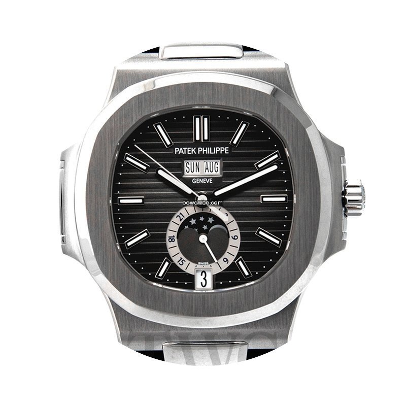 Patek Philippe Nautilus Black Steel/Leat...