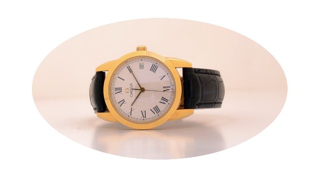 Omega Automatic 18 kt Gold Glass Back...