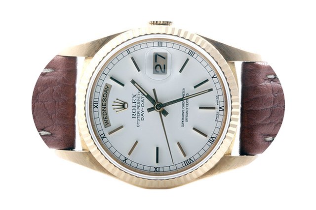 Rolex Mens 18K Yellow Gold President - W...