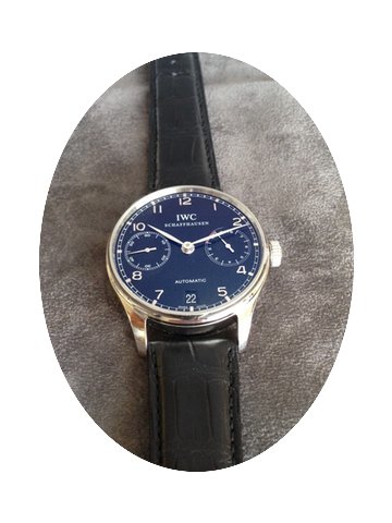 IWC Portuguese 7 days steel black dial...