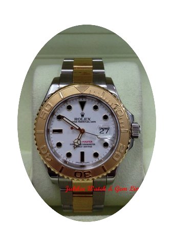 Rolex 16623 Yachtmaster White dial Gold ...