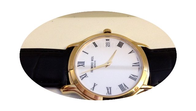 Raymond Weil Mens Watch White Roman Dial...