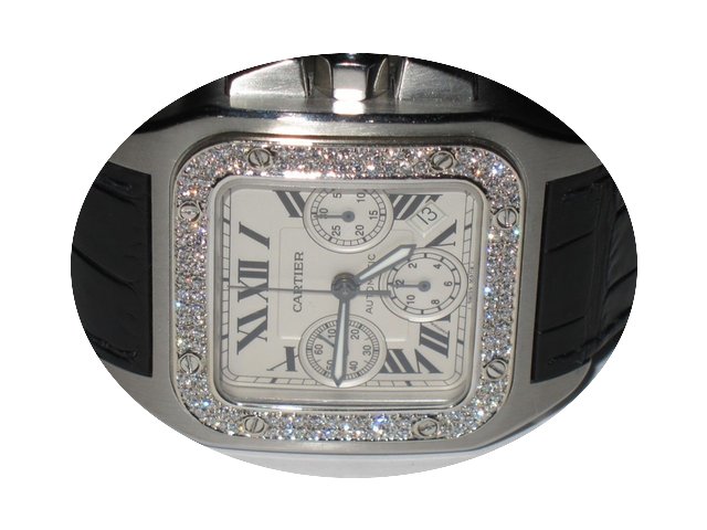 Cartier Santos 100 XL Chronograph Diamon...
