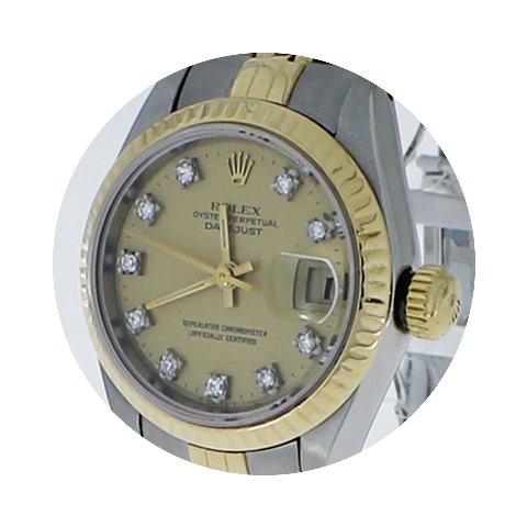 Rolex Datejust Lady mit Diamanten Stahl/...