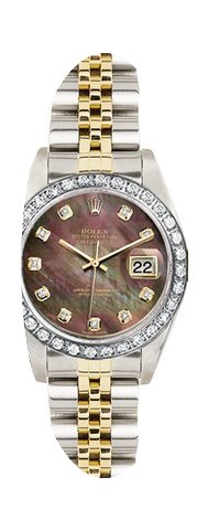 Rolex Women's Datejust Two Tone Custom D...