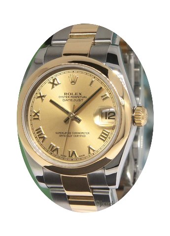 Rolex Datejust 18k Yellow Gold Stainless...