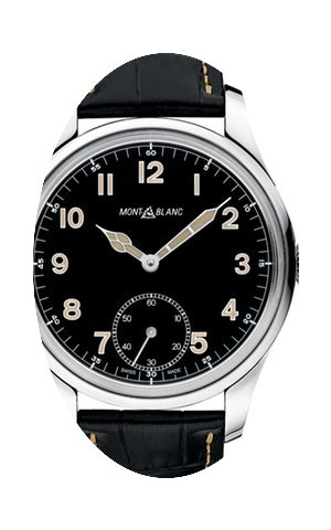 Montblanc 1858 Black Dial Leather Strap ...