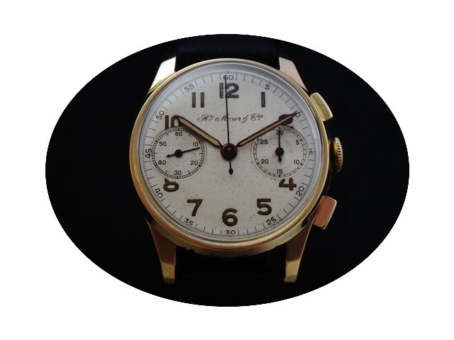 H.Moser & Cie. Rare 18k Gold Chronog...
